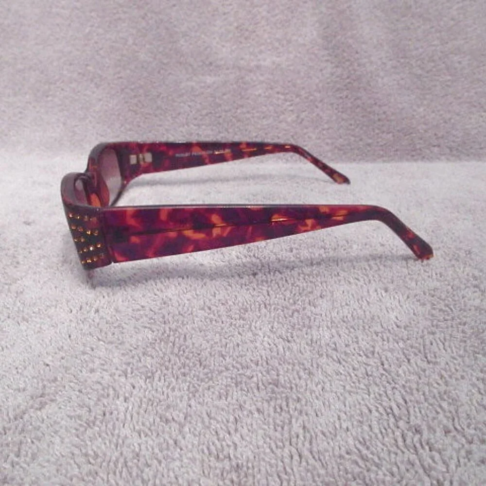 Vtg Fossil Tortoiseshell Sunglasses Rhinestones Cat 2 